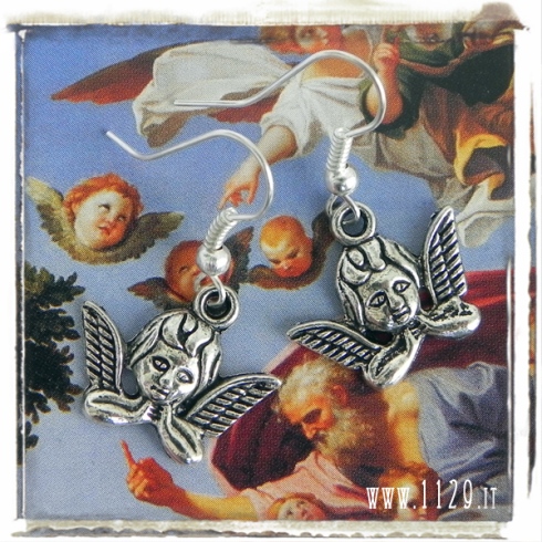 orecchini charm angelo natale cherubino earrings