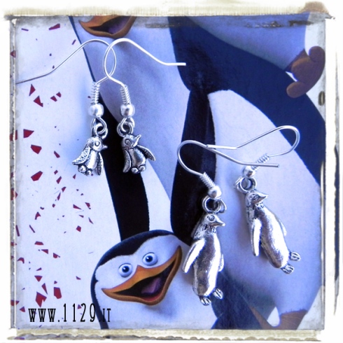 orecchini charm pinguini pinguino penguin earrings ciondoli