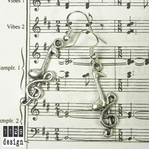 orecchini musica chiave di violino e nota