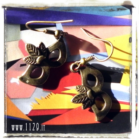 orecchini bronzo maschera carnevale carnival mask charms bronze earrings 1129