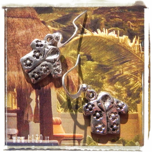 orecchini ciondolo camicia hawaiana tropical tiki shirt charms earrings 1129 18x15mm